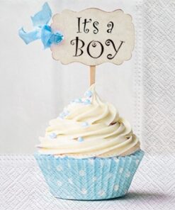 Șervețel decorativ - Blue cupcake - 33x33 cm