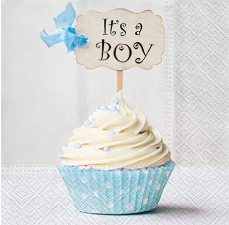 Șervețel decorativ - Blue cupcake - 33x33 cm 1 Șervețel decorativ - Blue cupcake - 33x33 cm