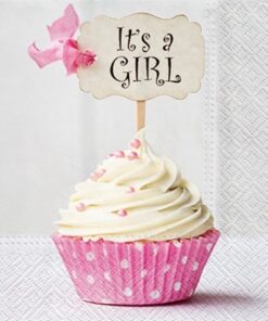 Șervețel decorativ - Pink cupcake - 33x33 cm