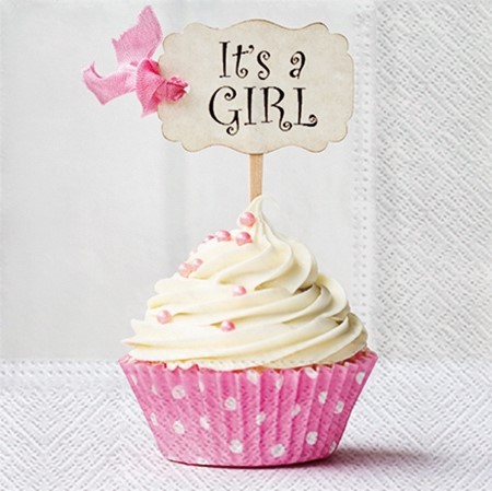 Șervețel decorativ - Pink cupcake - 33x33 cm 1 Șervețel decorativ - Pink cupcake - 33x33 cm