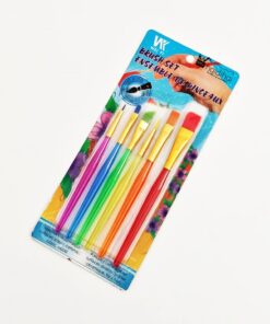 Set 6 pensule mixte cu mâner colorat