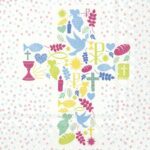 Servetel - Cross of Peace, blue,red- 33x33cm