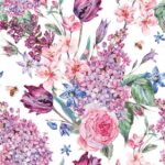 Servetel- Flower Composition White- 33x33cm