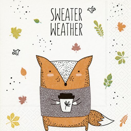 Servetel decoupage - Sweater weather- 33x33cm 1