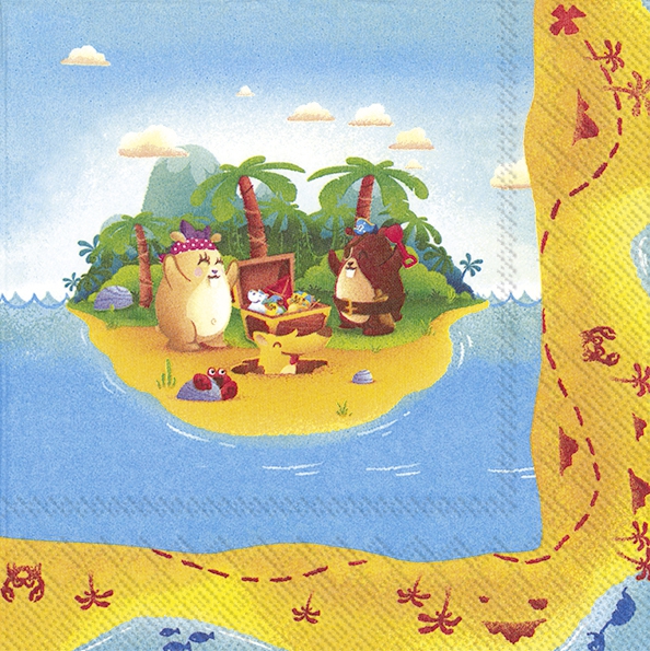 Șervețel decoupage-Treasure Hunt - 33x33cm 1 Șervețel decoupage-Treasure Hunt - 33x33cm