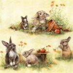 Șervețel - Cute Rabbits - 33x33 cm