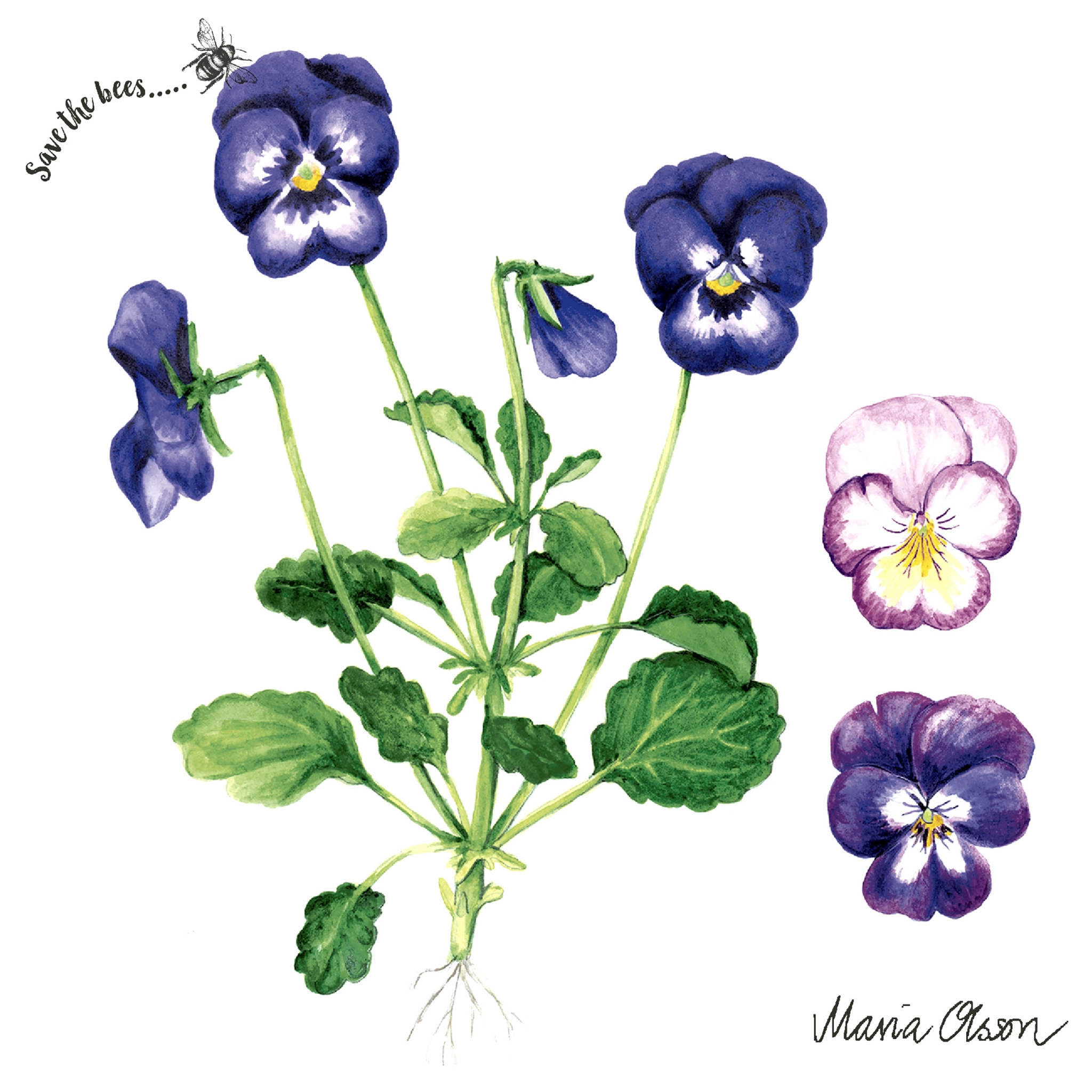 Șervețel decorativ – Pansies – 33×33 cm 1 Șervețel decorativ – Pansies – 33×33 cm