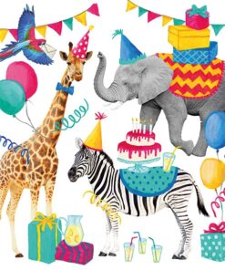 Șervețel decoupage– Animal Birthday – 33×33 cm