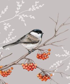 Șervețel – Bird On Branch Grey – 25×25 cm