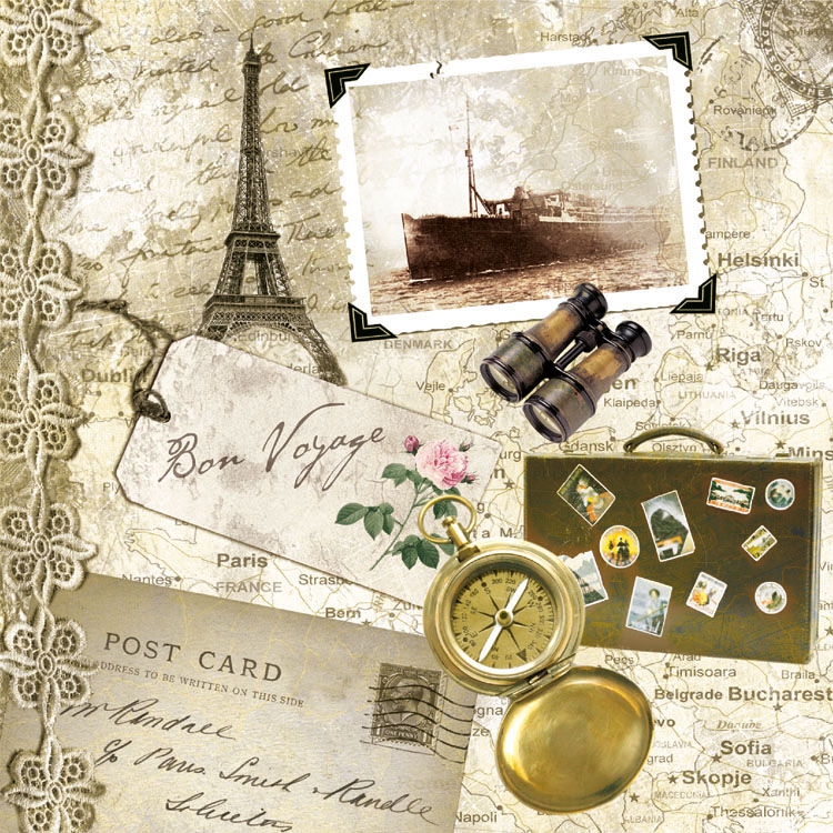 Șervețel – Bon Voyage – 33×33 cm 1 Șervețel – Bon Voyage – 33×33 cm