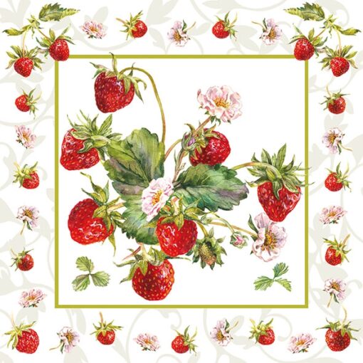 Șervețel – Fresh Strawberries – 33×33 cm 1