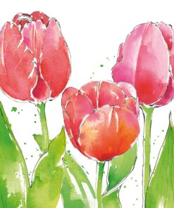 Șervețel – Pink Tulips – 33×33 cm