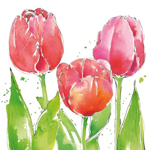 Șervețel – Pink Tulips – 33×33 cm 1