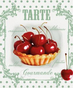 Șervețel – Red Cherries – 33×33 cm