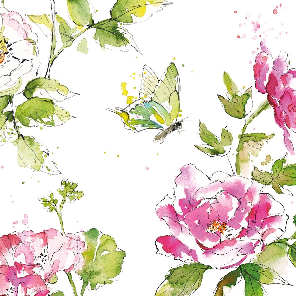 Șervețel – Summer Rose – 33×33 cm 1 Șervețel – Summer Rose – 33×33 cm