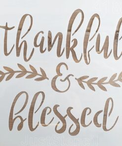 Șablon – thankful&blessed – 30x30 cm