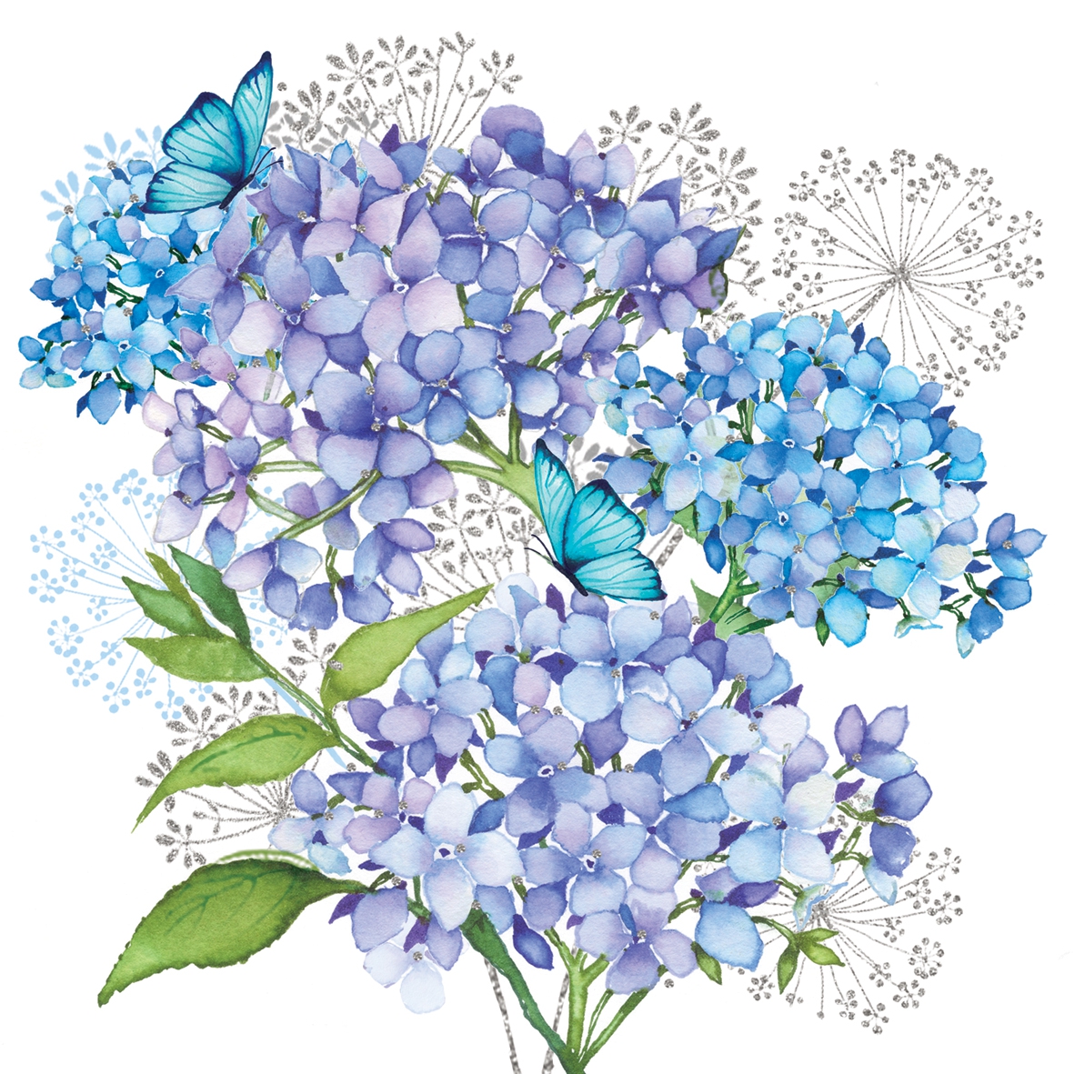 Șervețel – Hydrangea Provencale – 33x33 cm 1 Șervețel – Hydrangea Provencale – 33x33 cm