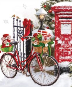 Șervețel decoupage – Bike in Snow – 33×33 cm