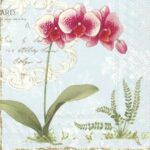 Servețel decoupage – Orchidee light blue – 33×33 cm