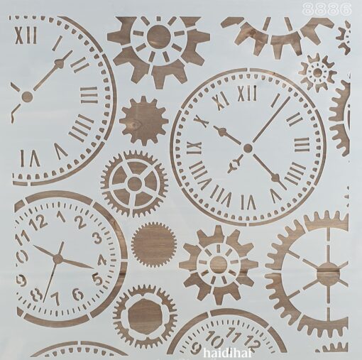 Șablon decorativ – clocks – 30×30 cm 1