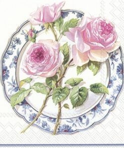 Șervețel - Rose for Lunch white - 33x33 cm