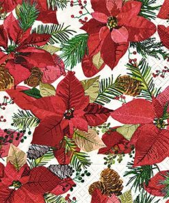 Șervețel - Shiny Poinsettia- 33x33 cm