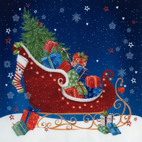 Șervețel decoupage –Sleigh at Christmas Eve – 33×33 cm 1 Șervețel decoupage –Sleigh at Christmas Eve – 33×33 cm