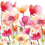 Șervețel - Aquarell Poppies and Daisies - 33x33 cm