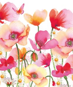 Șervețel - Aquarell Poppies and Daisies - 33x33 cm