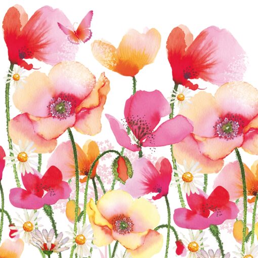 Șervețel - Aquarell Poppies and Daisies - 33x33 cm 1