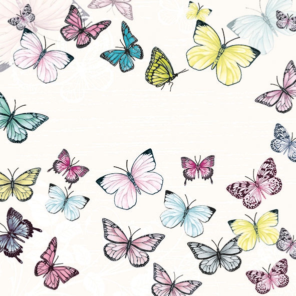 Șervețel - Butterfly White - 33x33 cm 1 Șervețel - Butterfly White - 33x33 cm