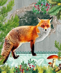 Șervețel Decoupage - Fox Portrait  - 33x33 cm
