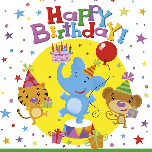 Șervețel - Happy Birthday Circus -33x33 cm 1 Șervețel - Happy Birthday Circus -33x33 cm