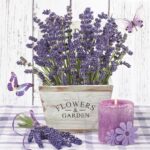 Șervețel - Lavender in a Wooden Pot - 33x33 cm