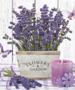 Șervețel - Lavender in a Wooden Pot - 33x33 cm