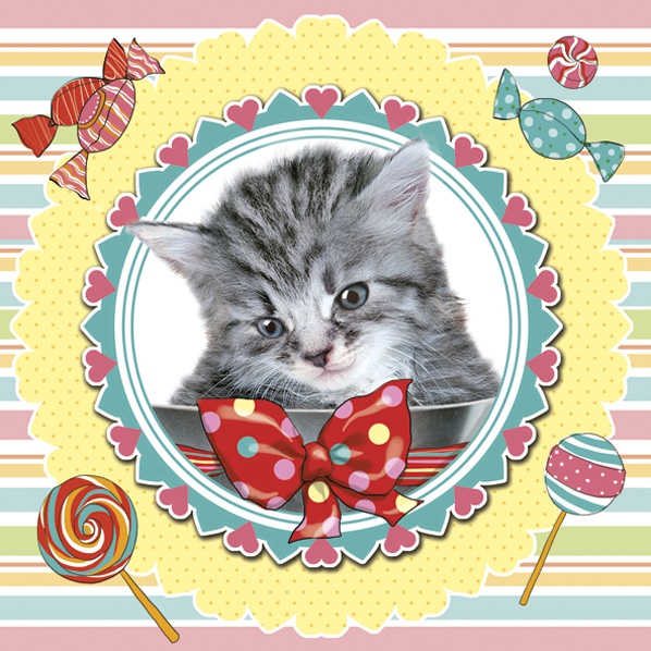 Șervețel - Sweet Kitten - 33x33 cm 1 Șervețel - Sweet Kitten - 33x33 cm