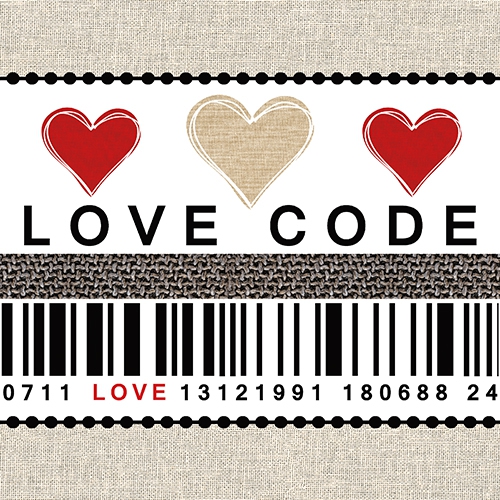 Șervețel decoupage - Love Code - 33x33 cm 1 Șervețel decoupage - Love Code - 33x33 cm