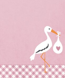 Șervețel decoupage - Love Stork Pink - 33x33 cm