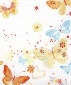 Șervețel – Lovely Butterflies yellow – 25×25 cm