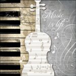 Șervețel – Music is Life – 33×33 cm