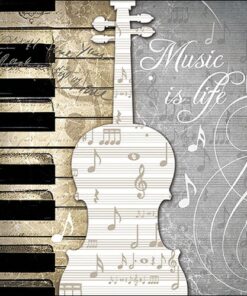 Șervețel – Music is Life – 33×33 cm