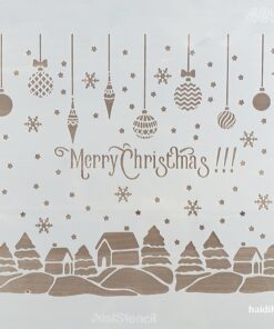 Șablon – globuri - Christmas – 30×30 cm