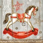 Servețel decoupage – Rocking Horse – 25×25 cm