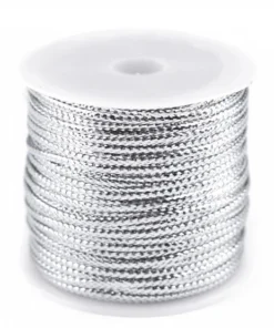 Șnur cu lurex argintiu - diametru 2mm