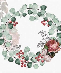 Șervețel  - Wreath of Eucalyptus Grey - 33x33 cm