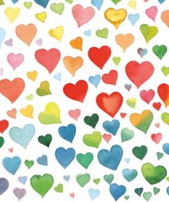 Șervețel decoupage - Colourful Hearts Mix - 33x33 cm