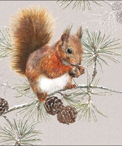 Șervețel – Squirrel in Winter– 33×33 cm