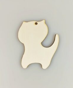Decoratiune lemn – pisică – 8,5×9,5 cm