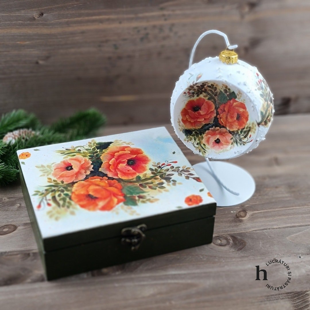 Hârtie de orez –Red Flowers – A4 2 Hârtie de orez –Red Flowers – A4 - imagine 2