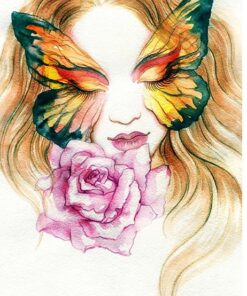 Hârtie de orez –  Fairy with Roses – A4